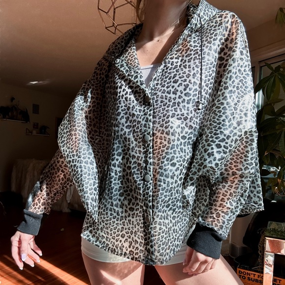 Clear Black Leopard Print Raincoat (S) NWOT - Picture 2 of 7